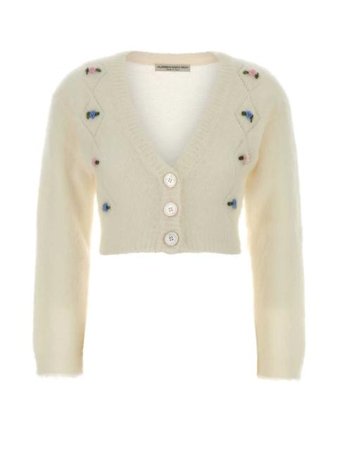 Alessandra Rich Alessandra Rich Women Ivory Mohair Blend Cardigan