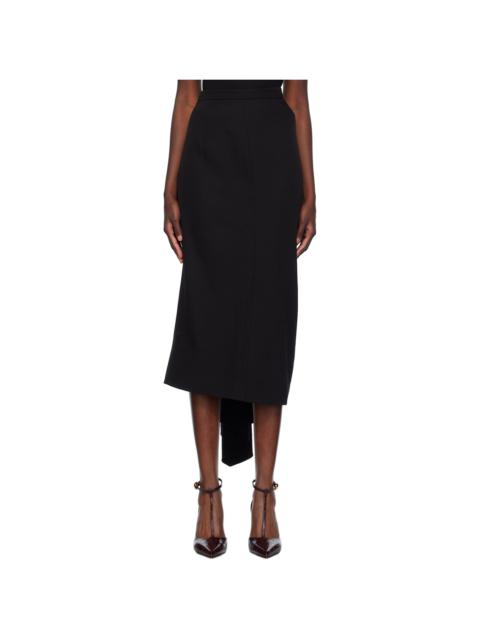 Erdem Black Draped Midi Skirt