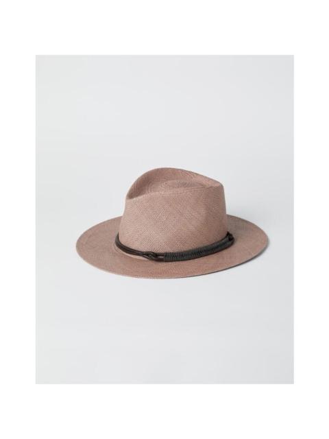 Brunello Cucinelli Brunello Cucinelli Women's Brown Woven Fedora Hat
