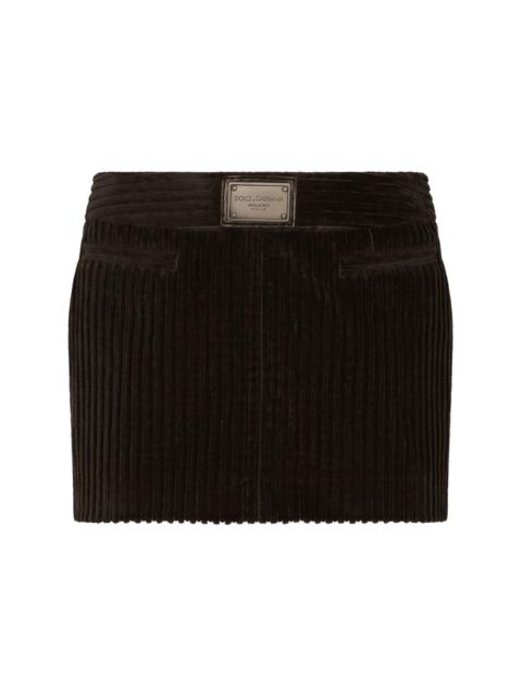 Dolce & Gabbana ribbed velvet mini skirt