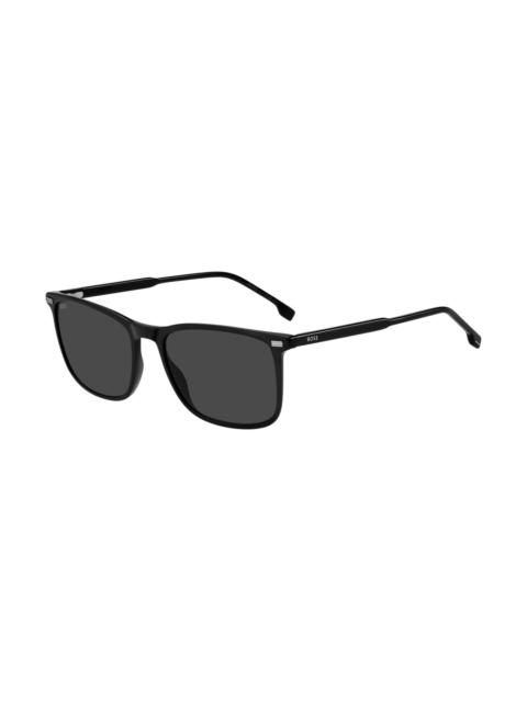 BOSS BLACK-ACETATE SUNGLASSES WITH TEMPLE LOGO