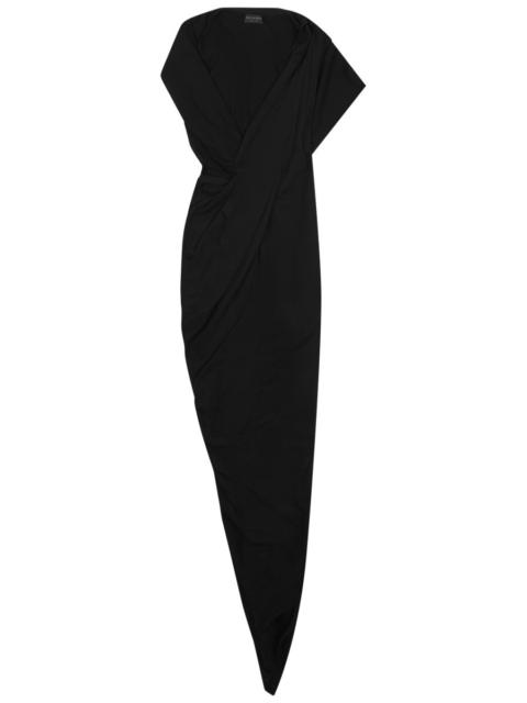 BALENCIAGA DRAPED V-NECK DRESS
