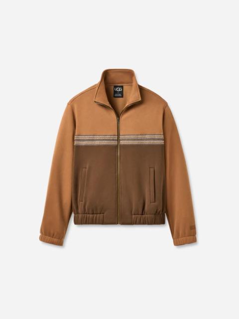 UGG ® Men's Tasman Track Jacket Cotton Blend Tops in Chestnut