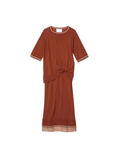 3.1 Phillip Lim French Tuck Knit Dress With Organza