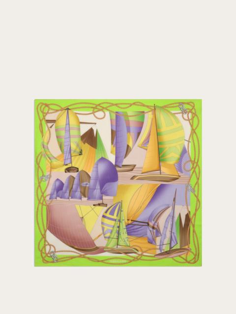 FERRAGAMO Ferragamo Sailing Foulard Print Silk Scarf