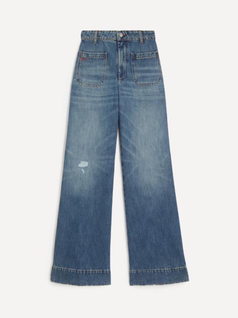Victoria Beckham Alina Worn Blue Wash Jeans