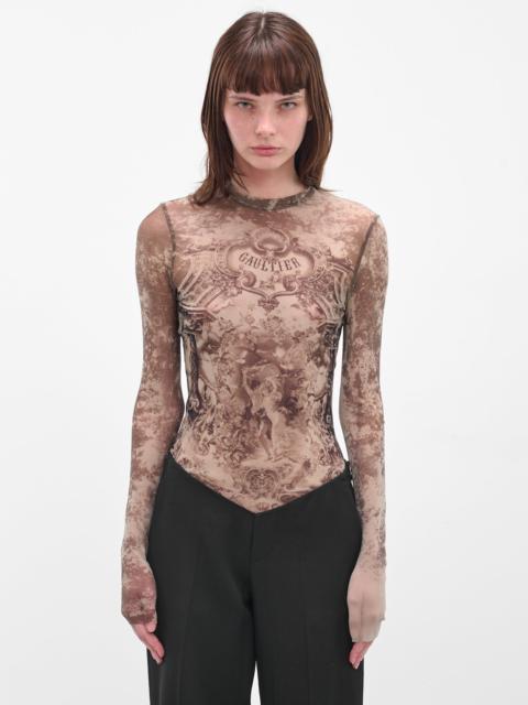 Jean Paul Gaultier The Beige Tulle Médaillon Top