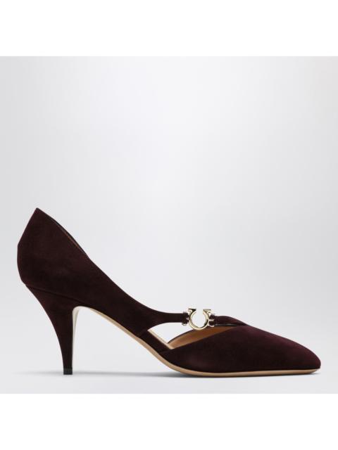FERRAGAMO Ferragamo Pumps With Gancini Detail Dark Barolo Women