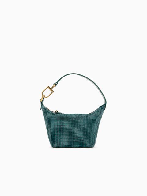 GIORGIO ARMANI La Prima Soft mini handbag in metallic knit with rhinestones