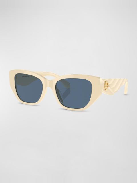 TORY BURCH Kira Quilted Acetate Cat-Eye Sunglasses