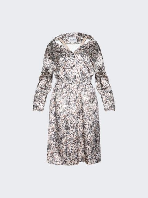 Miu Miu Satin Dress Opale And Ebano