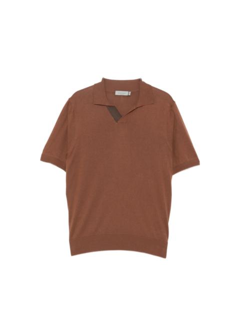 Canali SHORT-SLEEVE OPEN COLLAR POLO SHIRT