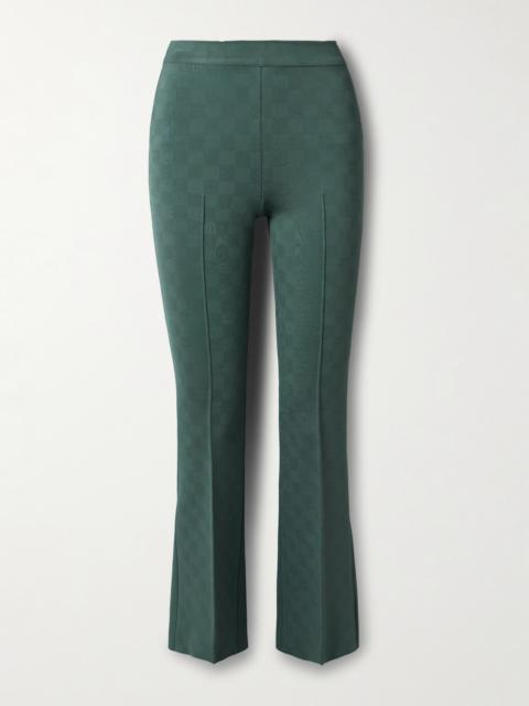 HIGH SPORT Long Kick Stretch-jacquard Flared Pants