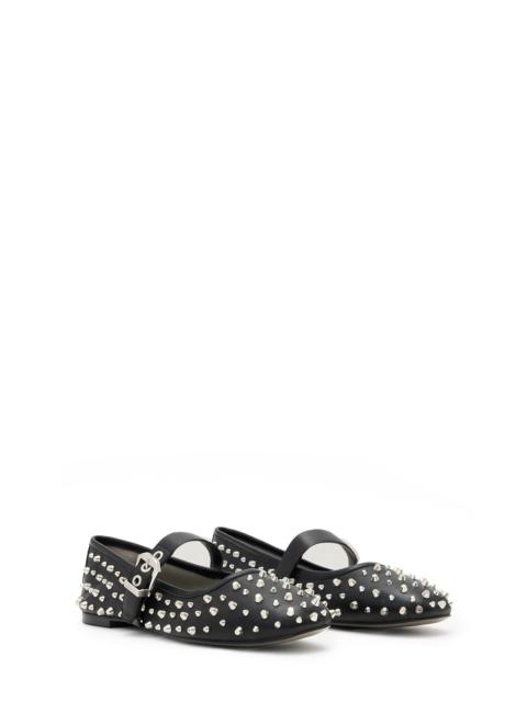 ALLSAINTS AllSaints Holly Stud Mary Jane Flat in Black at Nordstrom
