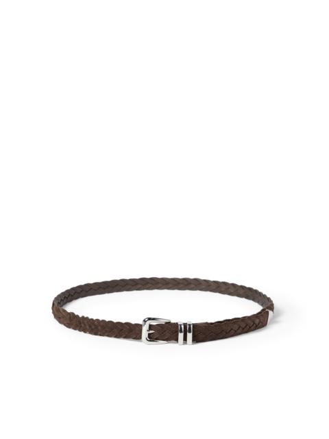 Brunello Cucinelli Brunello Cucinelli Reversed calfskin belt in Rust Brown at Nordstrom