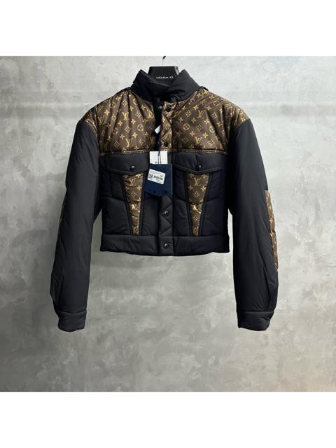 Louis Vuitton Louis Vuitton Black Logo Print Hooded Single-Breasted Loose Long-Sleeve Short Jacket