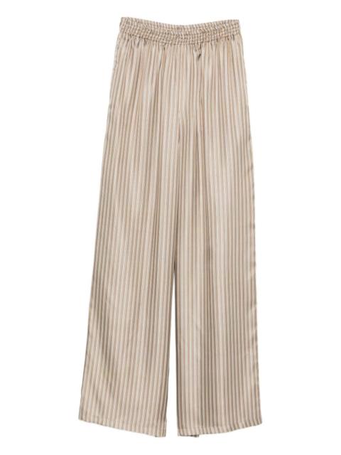 Max Mara Printed silk wide trousers
