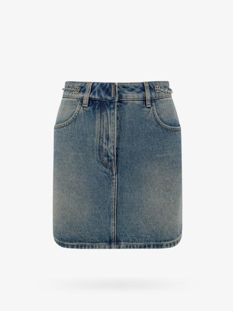 Givenchy Denim Skirt With 4G Chain