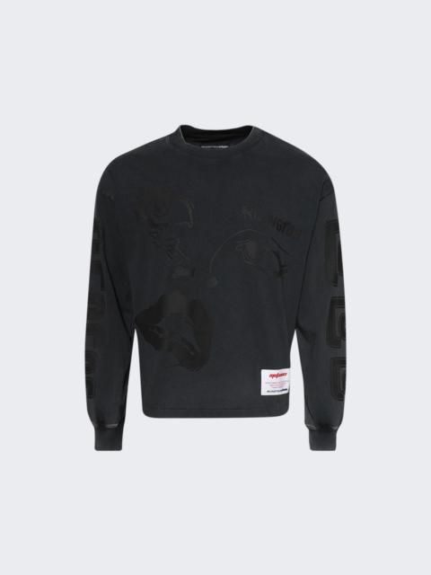 RRR123 Bad Eyes Garden Long Sleeve Tee Washed Black