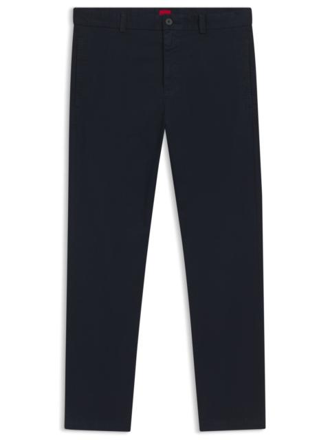 HUGO SLIM-FIT TROUSERS IN STRETCH-COTTON GABARDINE