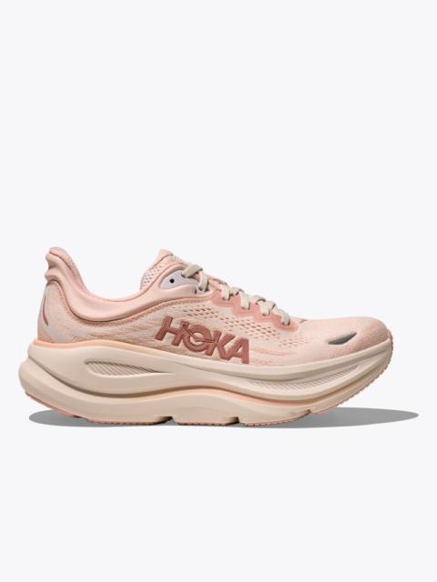 HOKA Women's Bondi 9 Shoes in Rose Latte/Rose Cream