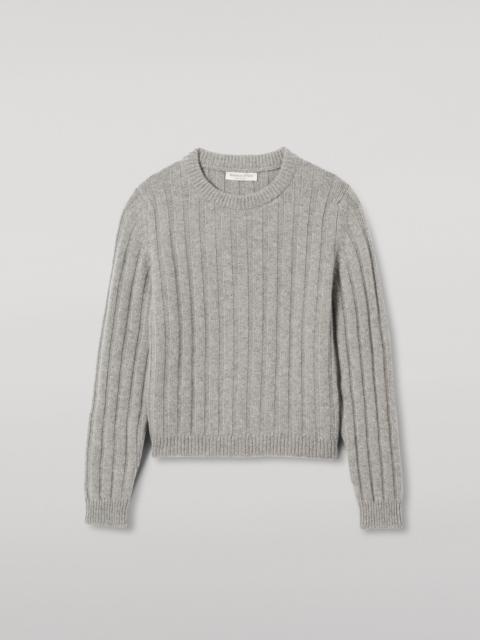Johnstons of Elgin Lecht Grey Cashmere Crew Jumper