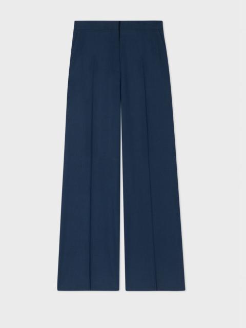 Paul Smith Wool-Hopsack Wide Leg Pants