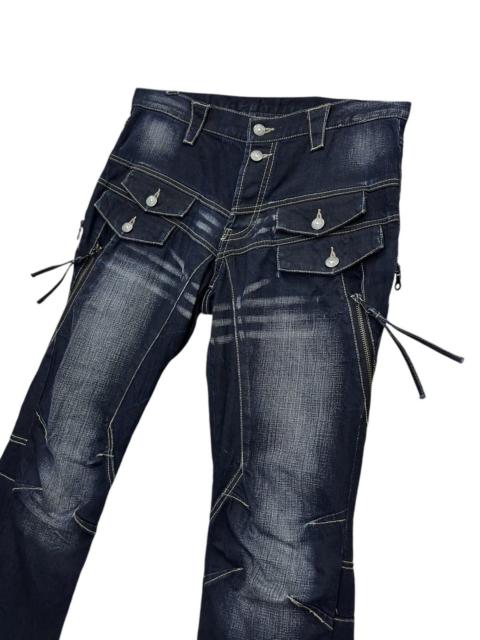 PPFM 🔥FYE🔥PPFM Punk Bondage Multi-zipper Double Flap Bush Pants