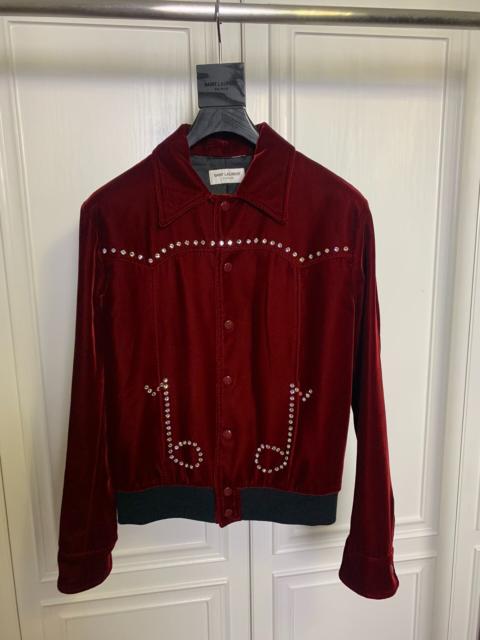 SAINT LAURENT Saint Laurent SLP 2016 Fall/Winter red velvet musical note rhinestone jacket