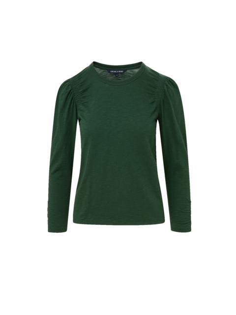 VERONICA BEARD BOUVET SMOCKED-SHOULDER T-SHIRT