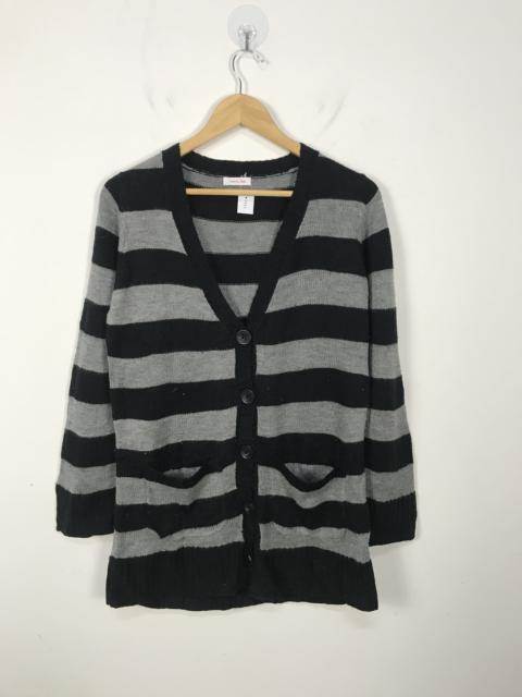 Other Designers Japanese Brand - Avail Jean Cobain Grunge Girl Striped Knit Cardigan #2852