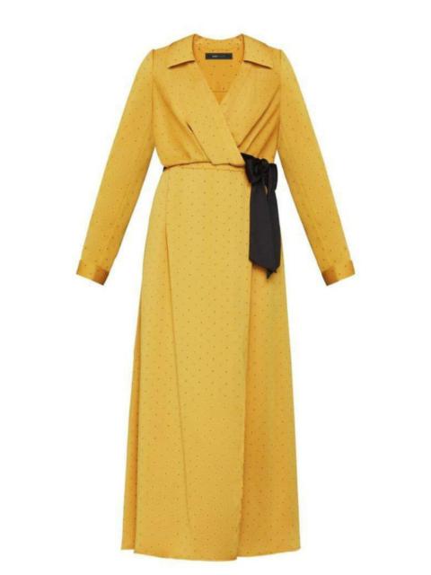 Other Designers Satin Polka Dot Sash Dress