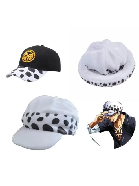 Other Designers Anime Trafalgar Law Cap Cosplay Costumes Unisex White Spot Plush Cap Baseball Cap Collection