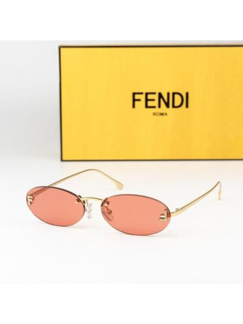 FENDI Fendi FIRST CRYSTAL Women Sunglasses Gold Bordeaux Oval Metal FE4075US 30S