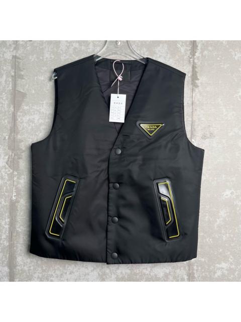 Prada Prada Black Cotton Triangle Logo Vest