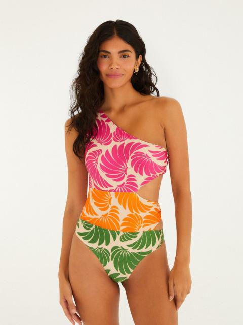 FARM RIO Banana Wings One Shoulder One Piece