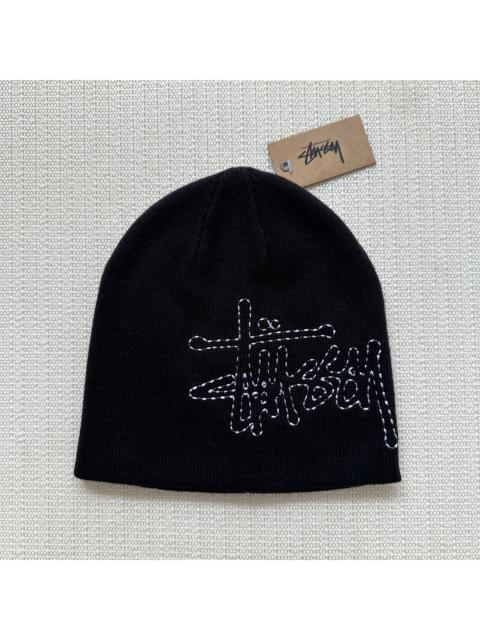 Stüssy Stussy Stitch Logo Skull Cap Beanie Hat / Black