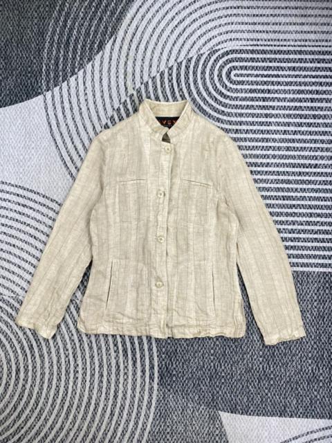 Other Designers Krizia Uomo - Vintage EVEX By Krizia Beige Linen Jacket