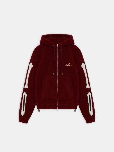AMIRI BONES FLEECE ZIP HOODIE