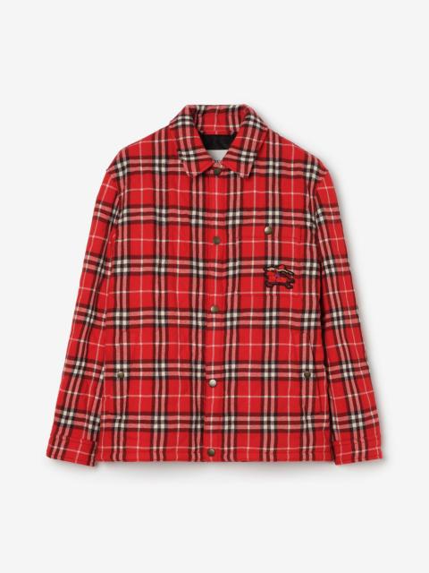 Burberry Check Quilted Wool Flannel Jacket