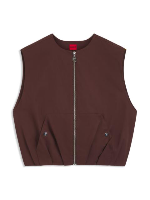HUGO RELAXED-FIT GILET IN COTTON TWILL