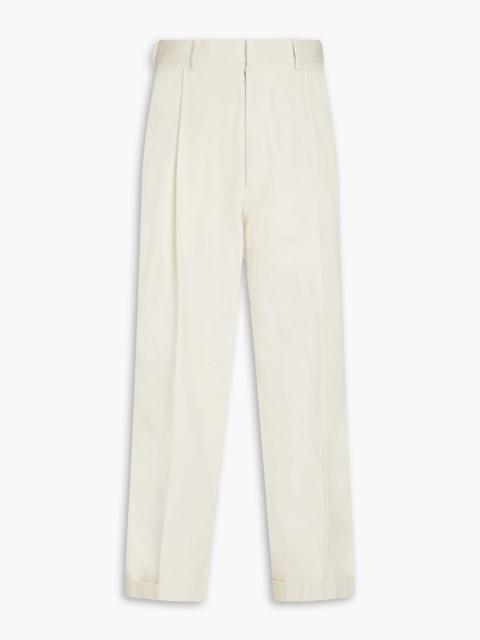 Maison Margiela Herringbone cotton-tweed tapered pants