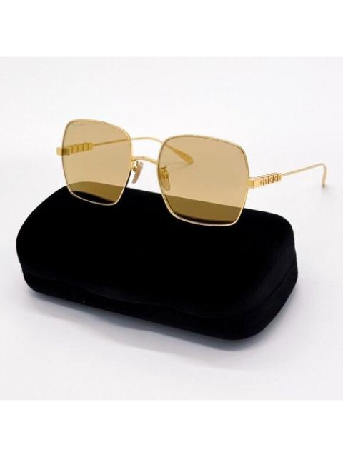 GUCCI NEW GUCCI GG1434S 004 SQUARE GOLD SUNGLASSES GUCCI EYEWEAR