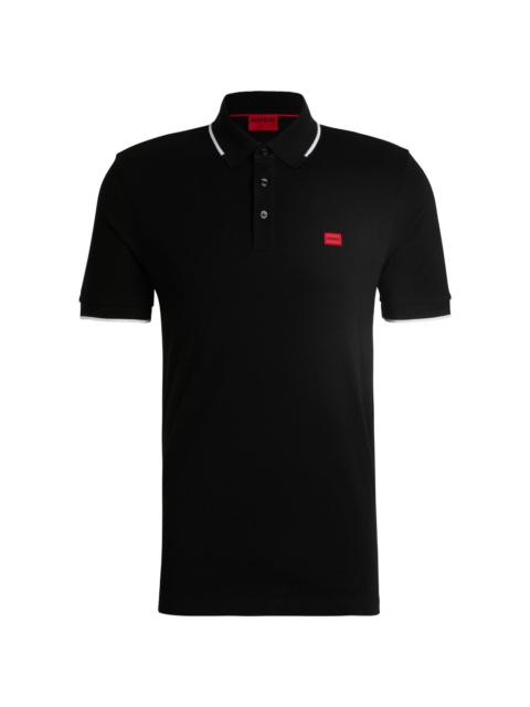 HUGO logo-patch polo shirt