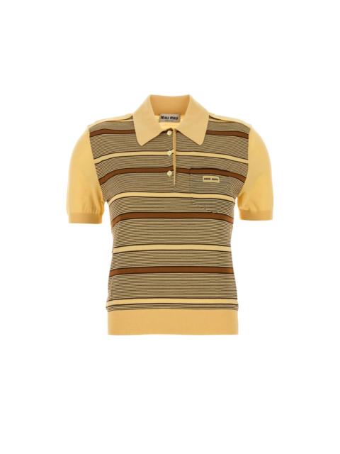 Miu Miu MIU MIU Yellow Wool Polo Shirt New & Authentic (womens size: