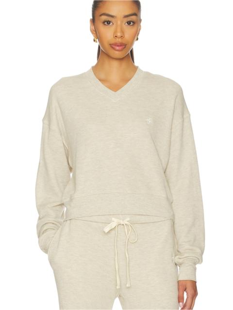 ÉTERNE Cropped V-neck Sweatshirt