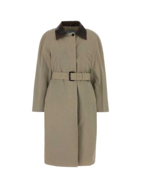 Prada Prada Women Dove Grey Cotton Overcoat