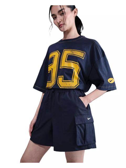 Nike Women's Sportswear Street Mid-Rise Loose 5" Cargo Shorts -Navy