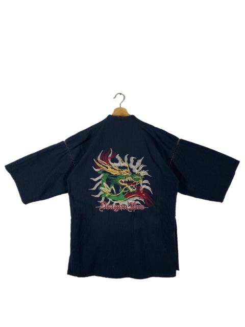 Other Designers Japanese Brand - Vintage 90s Kimono Dragon Fire Embroidry Japanese Traditiona