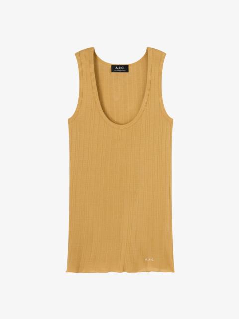 A.P.C. FITTED LISLE THREAD TANK TOP